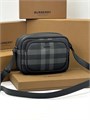 BURBERRY мессенджер Paddy серый канва в клетку с наружным карманом на молнии с металлической надписью МС-1059
