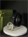 GUCCI ремень кожа монограмма черный пряжка GG серебро глянцевая РМ-1622