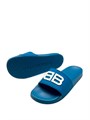 BALENCIAGA шлепанцы синие с белым рельефным лого ОЛ-2420