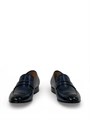 SANTONI туфли гладка синяя кожа с перемычкой ОК-01084