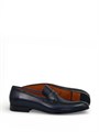 SANTONI туфли гладка синяя кожа с перемычкой ОК-01084