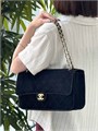 CHANEL сумка замша черная на золоте 32 см СК-01753