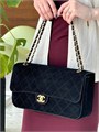 CHANEL сумка замша черная на золоте 32 см СК-01753