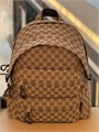 GUCCI Рюкзак тканевый бежевый монограмма с двумя наружными горизонтальными карманами на молнии РК-2647