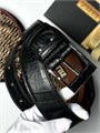 ZILLI ремень крокодил джинсовый прошитый черный пряжка серебро РМ-1019