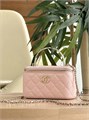 CHANEL сумка Vanity с металлической ручкой кожа икра розовая золото СК-01262
