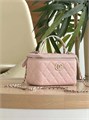 CHANEL сумка Vanity с металлической ручкой кожа икра розовая золото СК-01262