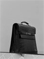 HERMES Портфель крокодил черный с клапаном с замком на двух лямках ПР-1559