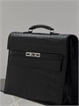 HERMES Портфель крокодил черный с клапаном с замком на двух лямках ПР-1559