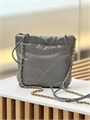 CHANEL Сумка 22 mini в клетку гладкая кожа серая СК-01362