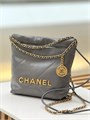 CHANEL Сумка 22 mini в клетку гладкая кожа серая СК-01362