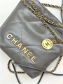 CHANEL Сумка 22 mini в клетку гладкая кожа серая СК-01362