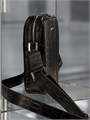 ZILLI мессенджер черный на молнии из кожи крокодила МС-0090
