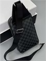 LV слинг Avenue канва серая шашка с большим передним карманом и кожаной нашивкой СЛ-2099