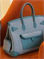 HERMES Birkin Cargo 35 см голубая СК-00402