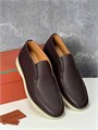 LORO PIANA лоферы высокие кожа коричневая на белой подошве ОК-2200