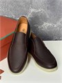 LORO PIANA лоферы высокие кожа коричневая на белой подошве ОК-2200