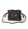 LOEWE сумка гладкая кожа с котами коричневая СК-01146