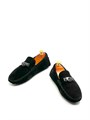 HERMES мокасины черные с кольцом и шипами ОК-2409