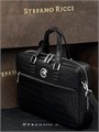 SR портфель черный крокодил с большим карманом на молнии ПР-2209