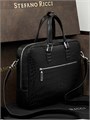 SR портфель черный крокодил с большим карманом на молнии ПР-2209