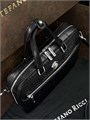 SR портфель черный крокодил с большим карманом на молнии ПР-2209