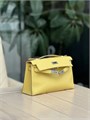HERMES клатч POCHETTE 22 см желтая кожа свифт серебро СК-01295
