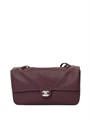 CHANEL сумка Maxi Flap 32 см кожа того бордовая маленькая серебро СК-01699