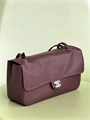 CHANEL сумка Maxi Flap 32 см кожа того бордовая маленькая серебро СК-01699